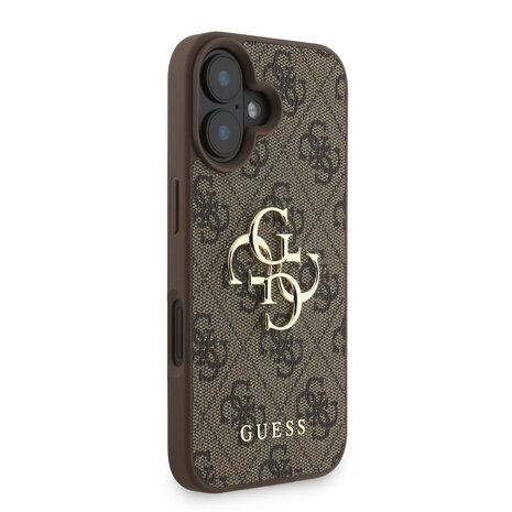 Guess Guess iPhone 16 Backcover hoesje - MagSafe - 4G Classic Logo With Strap - Bruin Guess Guess iPhone 16 Backcover hoesje - MagSafe - 4G Classic Logo With Strap - Bruin