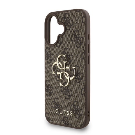 Guess Guess iPhone 16 Back cover case - MagSafe - 4G Classic Logo With Strap - Brown