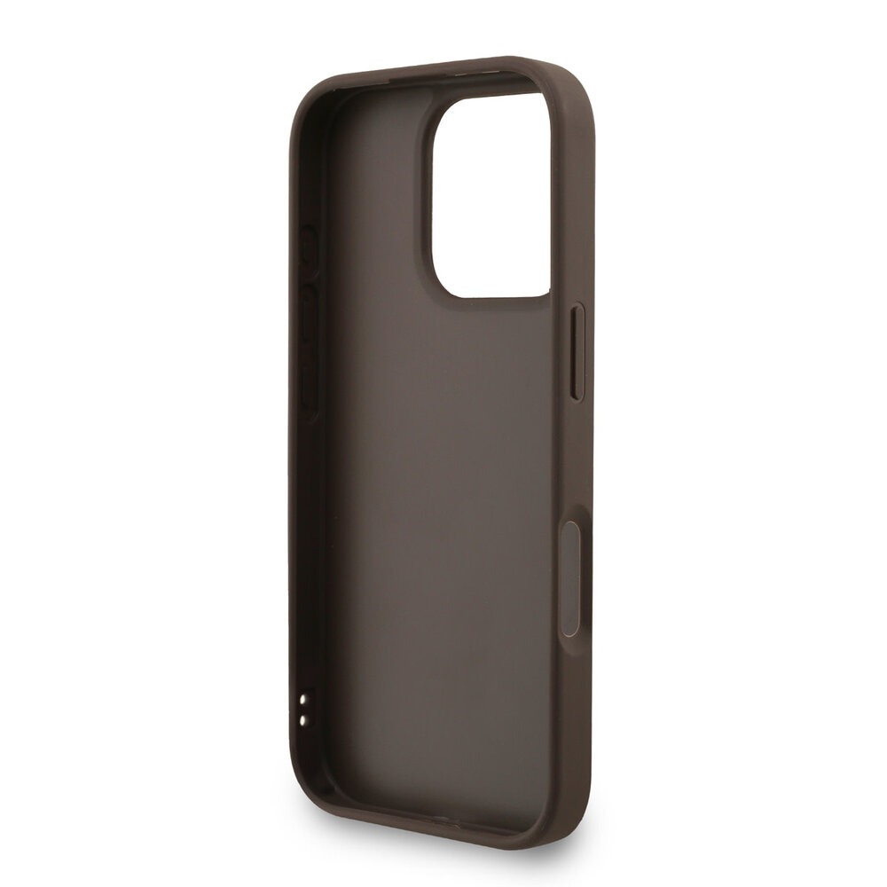 Guess Guess iPhone 16 Pro Max Back cover coque - MagSafe - 4G Classic Logo With Strap - Marron Guess Guess iPhone 16 Pro Max Back cover coque - MagSafe - 4G Classic Logo With Strap - Marron