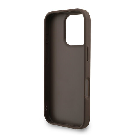 Guess Guess iPhone 16 Pro Max Back cover coque - MagSafe - 4G Classic Logo With Strap - Marron Guess Guess iPhone 16 Pro Max Back cover coque - MagSafe - 4G Classic Logo With Strap - Marron