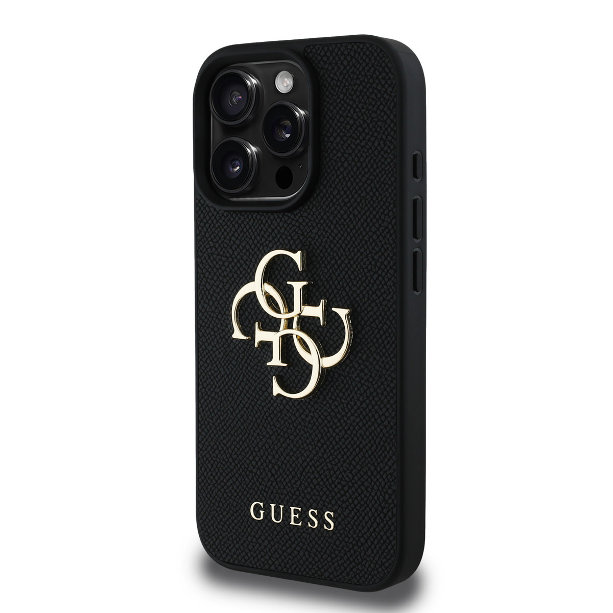 Guess Guess iPhone 16 Pro Max Backcover hoesje - Grained - Big 4G Logo - Zwart, foto 2 van 6