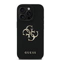 Guess Guess iPhone 16 Pro Max Back cover case - Grained - Big 4G Logo - Black