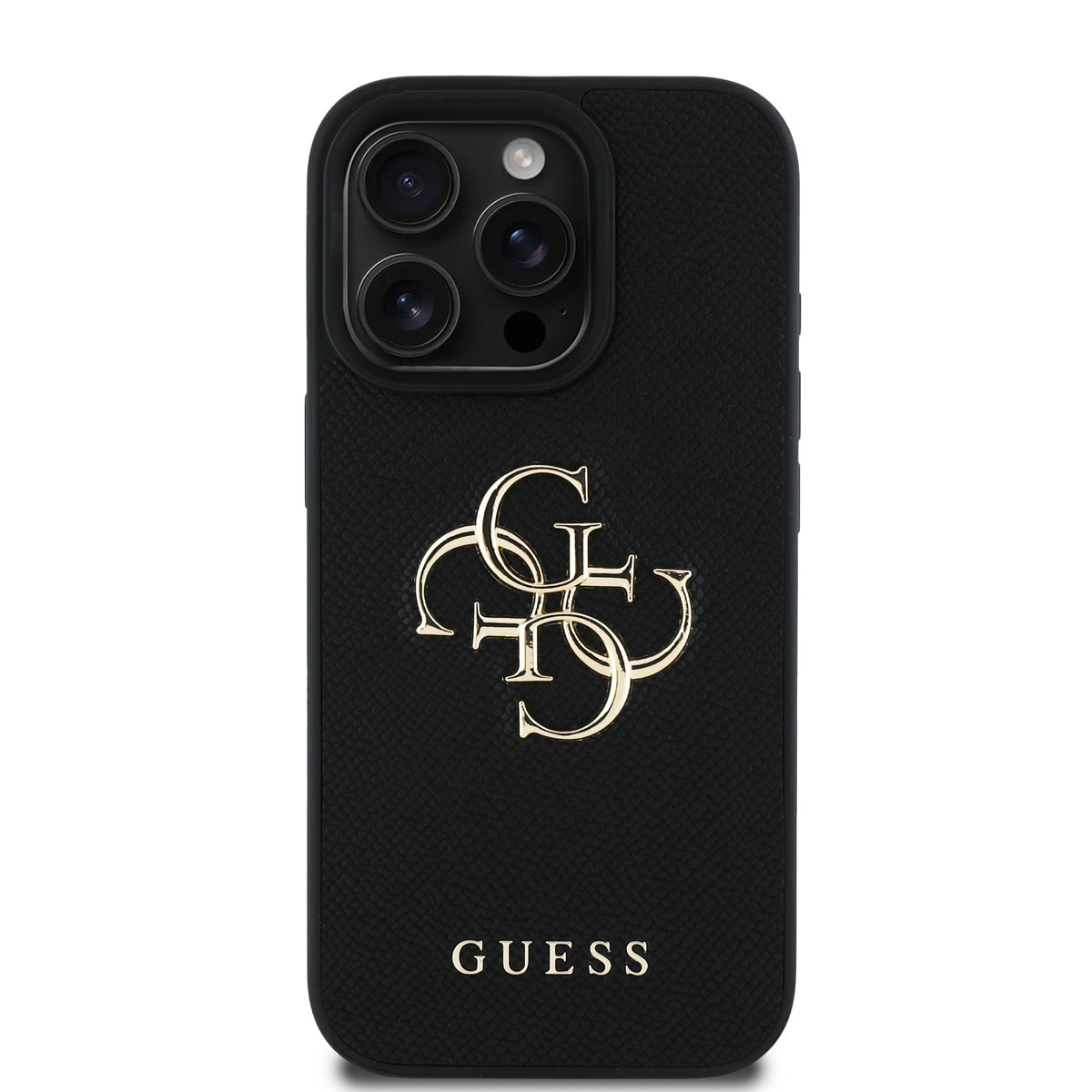 Guess Guess iPhone 16 Pro Max Backcover hoesje - Grained - Big 4G Logo - Zwart, foto 3 van 6