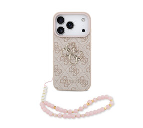 Guess Guess iPhone 17 Pro Back cover coque - MagSafe - 4G Classic Logo With Strap - Rose Guess Guess iPhone 17 Pro Back cover coque - MagSafe - 4G Classic Logo With Strap - Rose