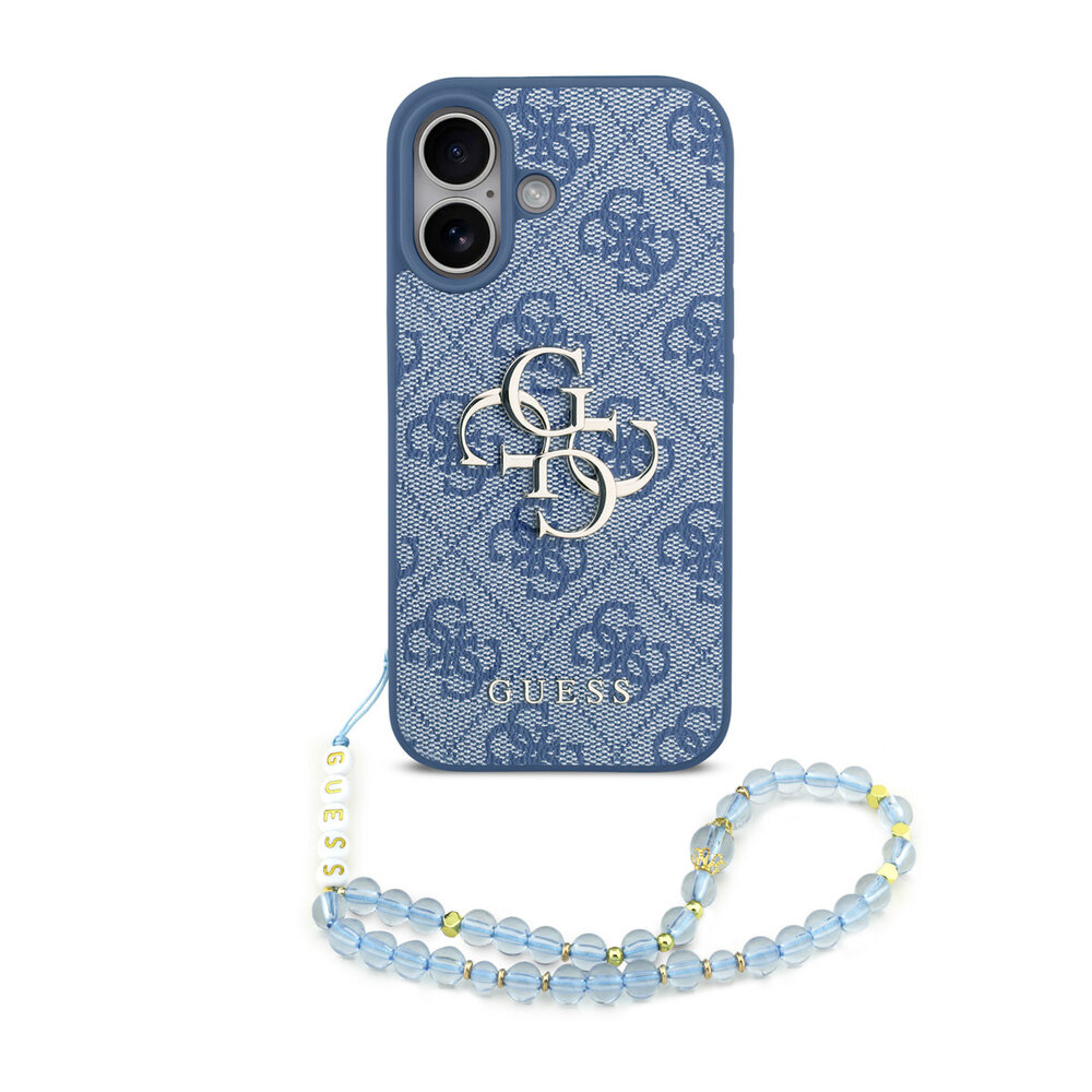 Guess Guess iPhone 17 Back-Cover hul - MagSafe - 4G Classic Logo With Strap - Blau Guess Guess iPhone 17 Back-Cover hul - MagSafe - 4G Classic Logo With Strap - Blau