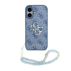 Guess iPhone 17 Back cover coque - MagSafe - 4G Classic Logo With Strap - Bleu