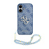 Guess iPhone 17 Backcover hoesje - MagSafe - 4G Classic Logo With Strap - Blauw