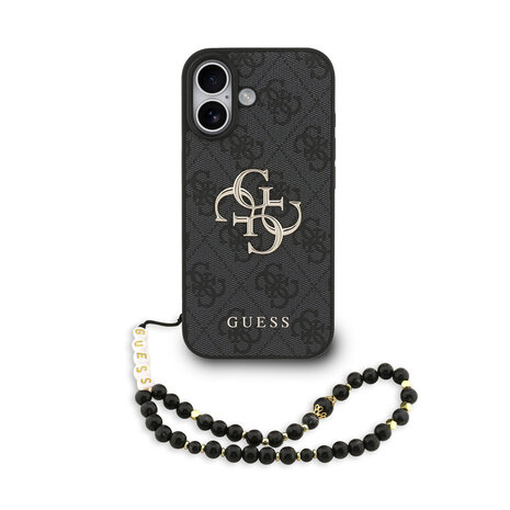 Guess Guess iPhone 17 Back cover case - MagSafe - 4G Classic Logo With Strap - Black