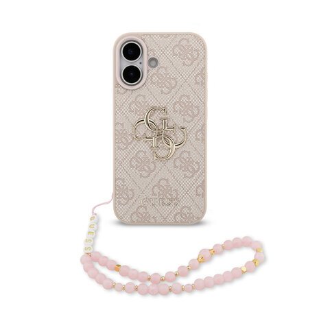 Guess Guess iPhone 17 Back cover case - MagSafe - 4G Classic Logo With Strap - Pink