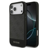 Guess Guess iPhone 17 Pro Max Back cover coque - MagSafe - 4G Bottom Stripes - Gris Guess Guess iPhone 17 Pro Max Back cover coque - MagSafe - 4G Bottom Stripes - Gris