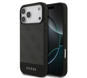 Guess Guess iPhone 17 Pro Max Backcover hoesje - MagSafe - 4G Bottom Stripes - Grijs