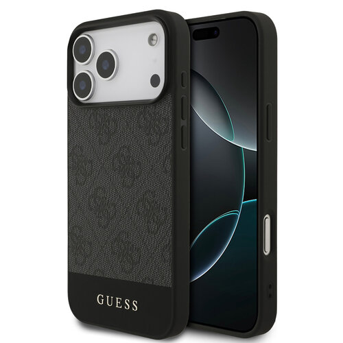 Guess Guess iPhone 17 Pro Max/iPhone 18 Pro Max Handyhülle MagSafe 4G-Streifen am unteren Rand - Grau