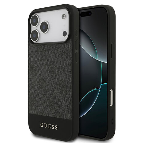 Guess Guess iPhone 17 Pro Max Back cover case - MagSafe - 4G Bottom Stripes - Grey