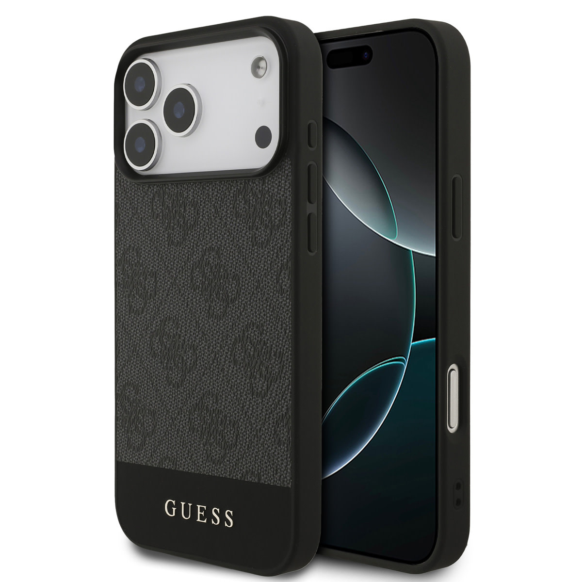 Guess Guess iPhone 17 Pro Max Backcover hoesje - MagSafe - 4G Bottom Stripes - Grijs