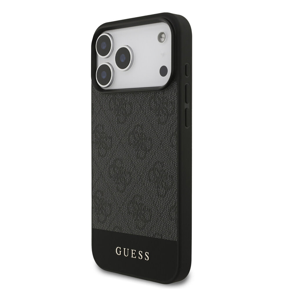 Guess Guess iPhone 17 Pro Max Back cover coque - MagSafe - 4G Bottom Stripes - Gris Guess Guess iPhone 17 Pro Max Back cover coque - MagSafe - 4G Bottom Stripes - Gris