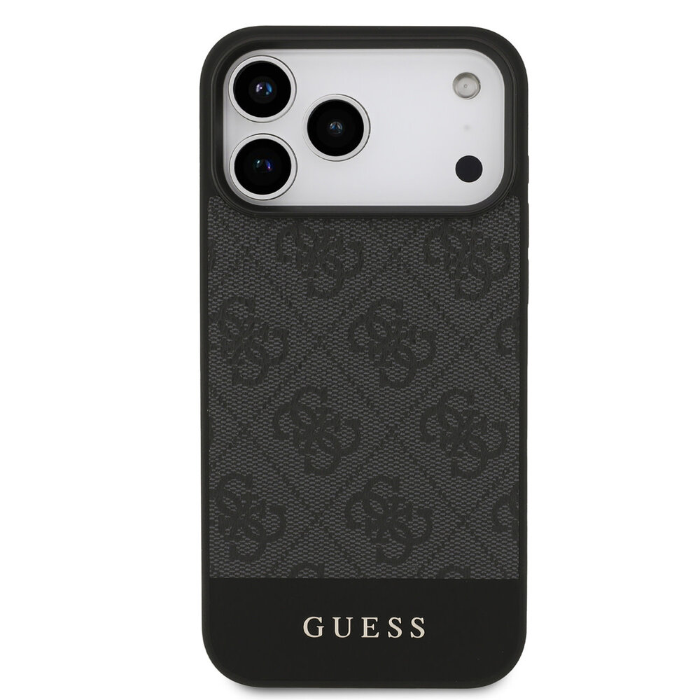 Guess Guess iPhone 17 Pro Max Back-Cover hul - MagSafe - 4G Bottom Stripes - Grau Guess Guess iPhone 17 Pro Max Back-Cover hul - MagSafe - 4G Bottom Stripes - Grau