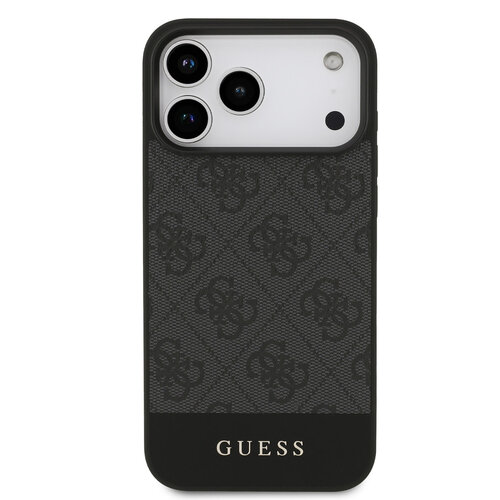 Guess Guess iPhone 17 Pro Max/iPhone 18 Pro Max Handyhülle MagSafe 4G-Streifen am unteren Rand - Grau