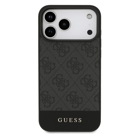 Guess Guess iPhone 17 Pro Max Back cover coque - MagSafe - 4G Bottom Stripes - Gris Guess Guess iPhone 17 Pro Max Back cover coque - MagSafe - 4G Bottom Stripes - Gris