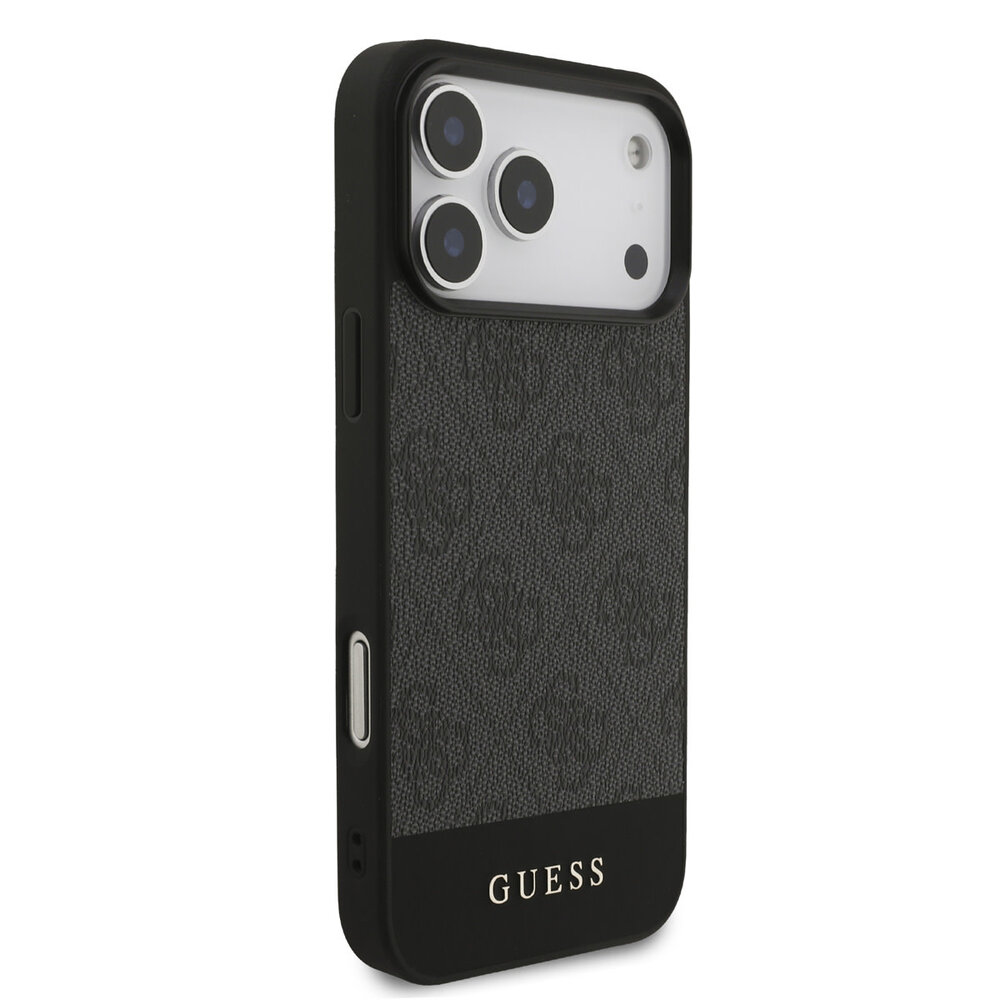 Guess Guess iPhone 17 Pro Max Back-Cover hul - MagSafe - 4G Bottom Stripes - Grau Guess Guess iPhone 17 Pro Max Back-Cover hul - MagSafe - 4G Bottom Stripes - Grau