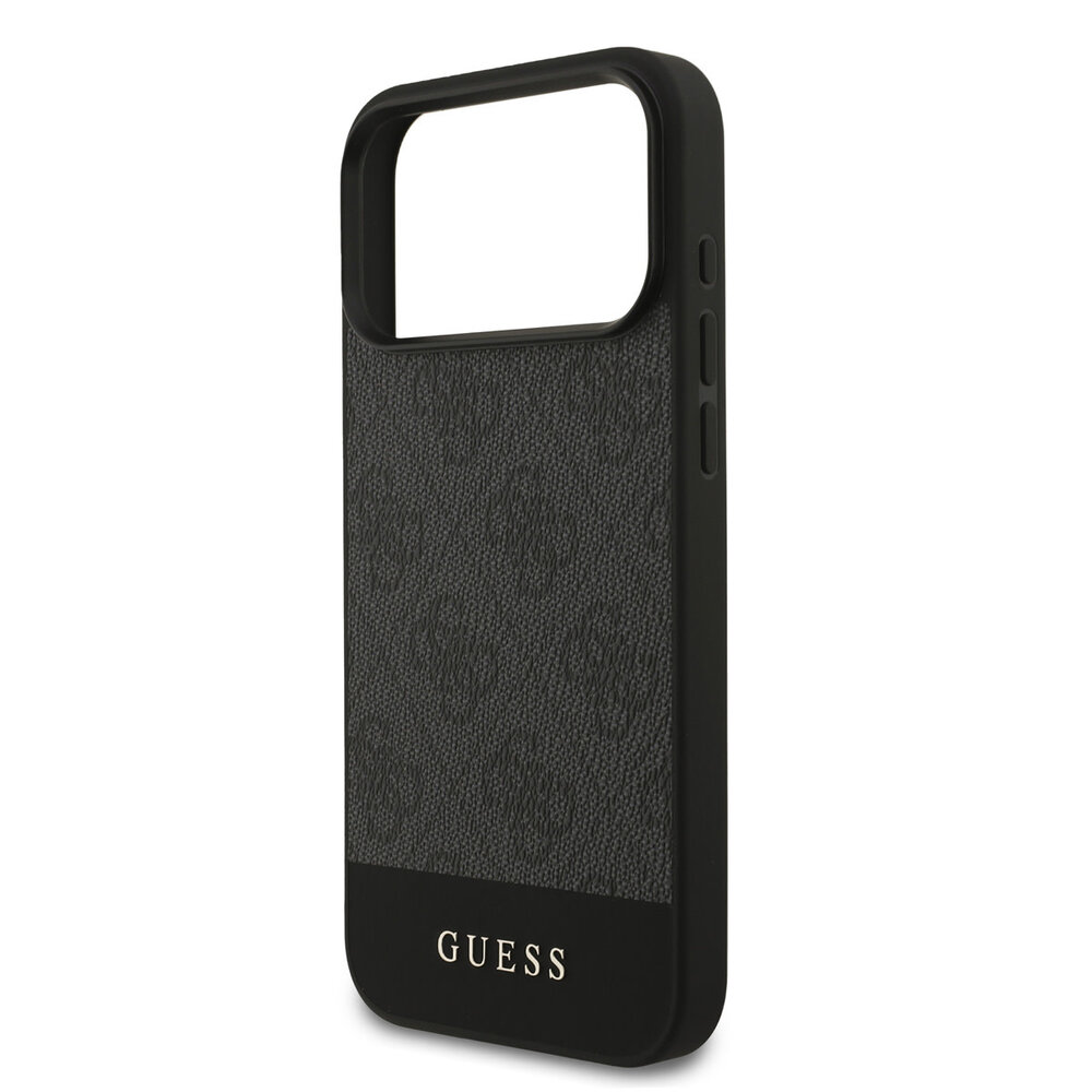 Guess Guess iPhone 17 Pro Max Backcover hoesje - MagSafe - 4G Bottom Stripes - Grijs Guess Guess iPhone 17 Pro Max Backcover hoesje - MagSafe - 4G Bottom Stripes - Grijs