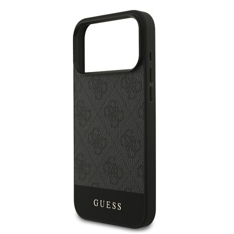 Guess Guess iPhone 17 Pro Max Backcover hoesje - MagSafe - 4G Bottom Stripes - Grijs Guess Guess iPhone 17 Pro Max Backcover hoesje - MagSafe - 4G Bottom Stripes - Grijs