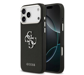 Guess Guess iPhone 17 Pro Max Back cover case - Grained - Big 4G Logo - Black