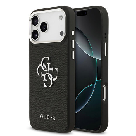 Guess Guess iPhone 17 Pro Max Back cover coque - Grained - Big 4G Logo - Noir Guess Guess iPhone 17 Pro Max Back cover coque - Grained - Big 4G Logo - Noir