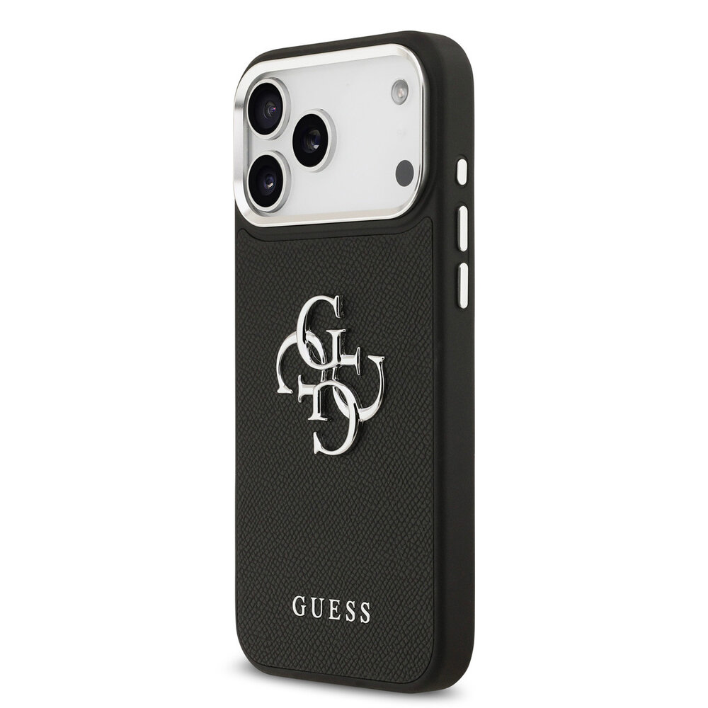 Guess Guess iPhone 17 Pro Max Back cover case - Grained - Big 4G Logo - Black
