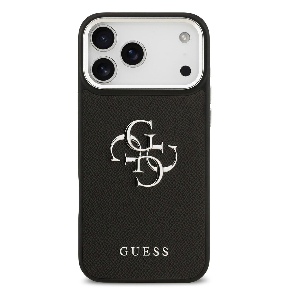 Guess Guess iPhone 17 Pro Max Back cover coque - Grained - Big 4G Logo - Noir Guess Guess iPhone 17 Pro Max Back cover coque - Grained - Big 4G Logo - Noir