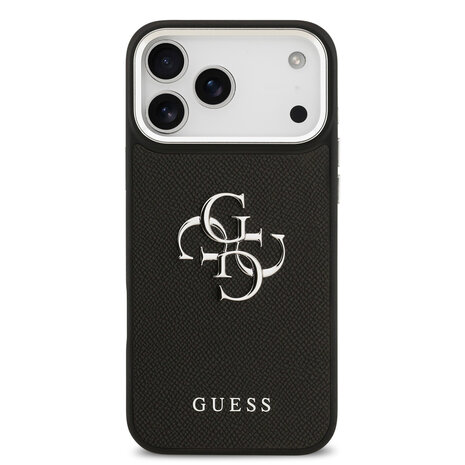 Guess Guess iPhone 17 Pro Max Backcover hoesje - Grained - Big 4G Logo - Zwart Guess Guess iPhone 17 Pro Max Backcover hoesje - Grained - Big 4G Logo - Zwart