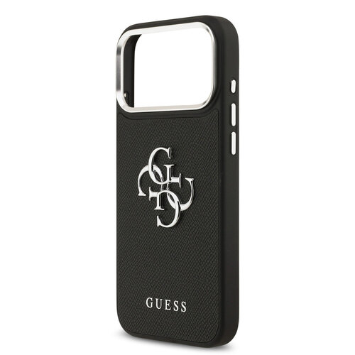 Guess Guess iPhone 17 Pro Max/iPhone 18 Pro Max Handyhülle Genarbte Oberfläche Großes 4G-Logo - Schwarz