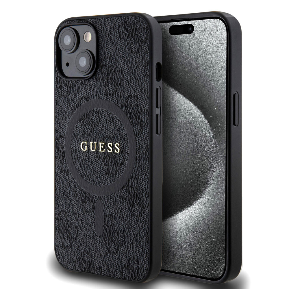 Guess Guess iPhone 14 Back-Cover hul - MagSafe - 4G Classic Logo - Schwarz