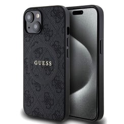 Guess iPhone 14 Back-Cover hul - MagSafe - 4G Classic Logo - Schwarz