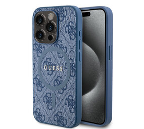 Guess Guess iPhone 15 Pro Back cover case - MagSafe - 4G Classic Logo - Blue Guess Guess iPhone 15 Pro Back cover case - MagSafe - 4G Classic Logo - Blue