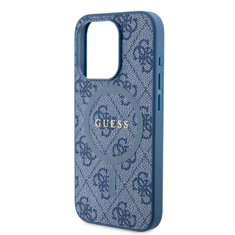 Guess Guess iPhone 15 Pro Back cover case - MagSafe - 4G Classic Logo - Blue Guess Guess iPhone 15 Pro Back cover case - MagSafe - 4G Classic Logo - Blue