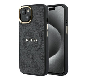 Guess Guess iPhone 15 Backcover hoesje - MagSafe 4G With Classic Logo - Zwart Guess Guess iPhone 15 Backcover hoesje - MagSafe 4G With Classic Logo - Zwart