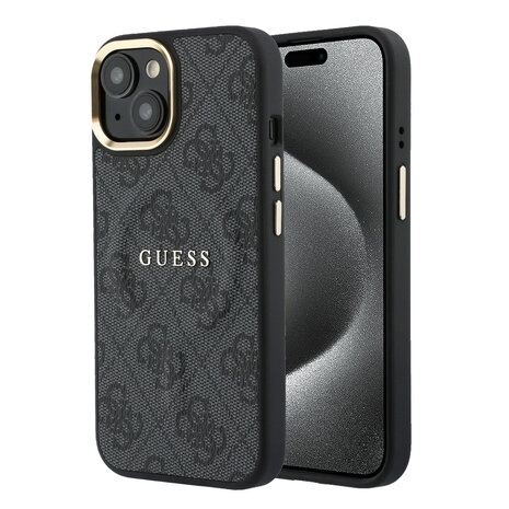 Guess Guess iPhone 15 Back-Cover hul - MagSafe 4G With Classic Logo - Schwarz Guess Guess iPhone 15 Back-Cover hul - MagSafe 4G With Classic Logo - Schwarz