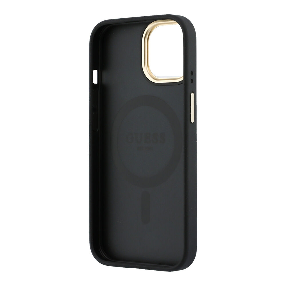 Guess Guess iPhone 15 Backcover hoesje - MagSafe 4G With Classic Logo - Zwart Guess Guess iPhone 15 Backcover hoesje - MagSafe 4G With Classic Logo - Zwart
