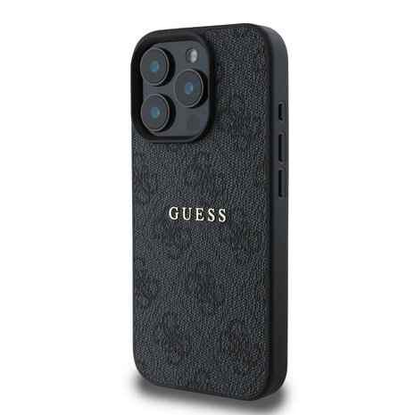 Guess Guess iPhone 15 Pro Max Back cover coque - MagSafe - 4G Classic Metal Logo - Noir