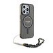 Guess Guess iPhone 15 Pro Max Back cover coque - MagSafe - IML Glitter With Pearl Strap - Noir