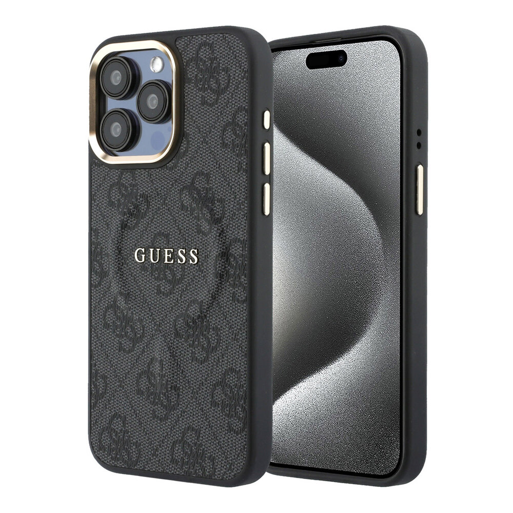 Guess Guess iPhone 15 Pro Max Back cover case - MagSafe 4G With Classic Logo - Black