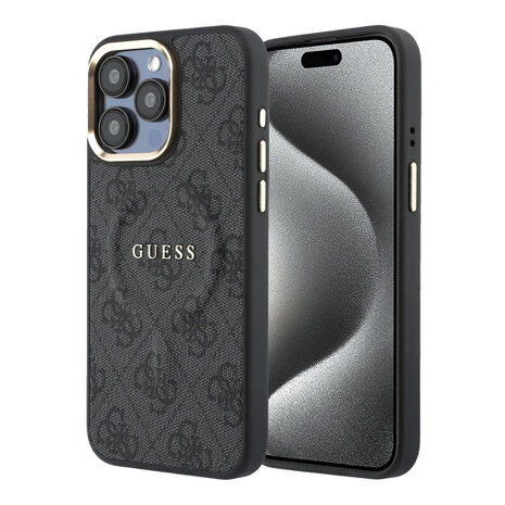 Guess Guess iPhone 15 Pro Max Back cover case - MagSafe 4G With Classic Logo - Black