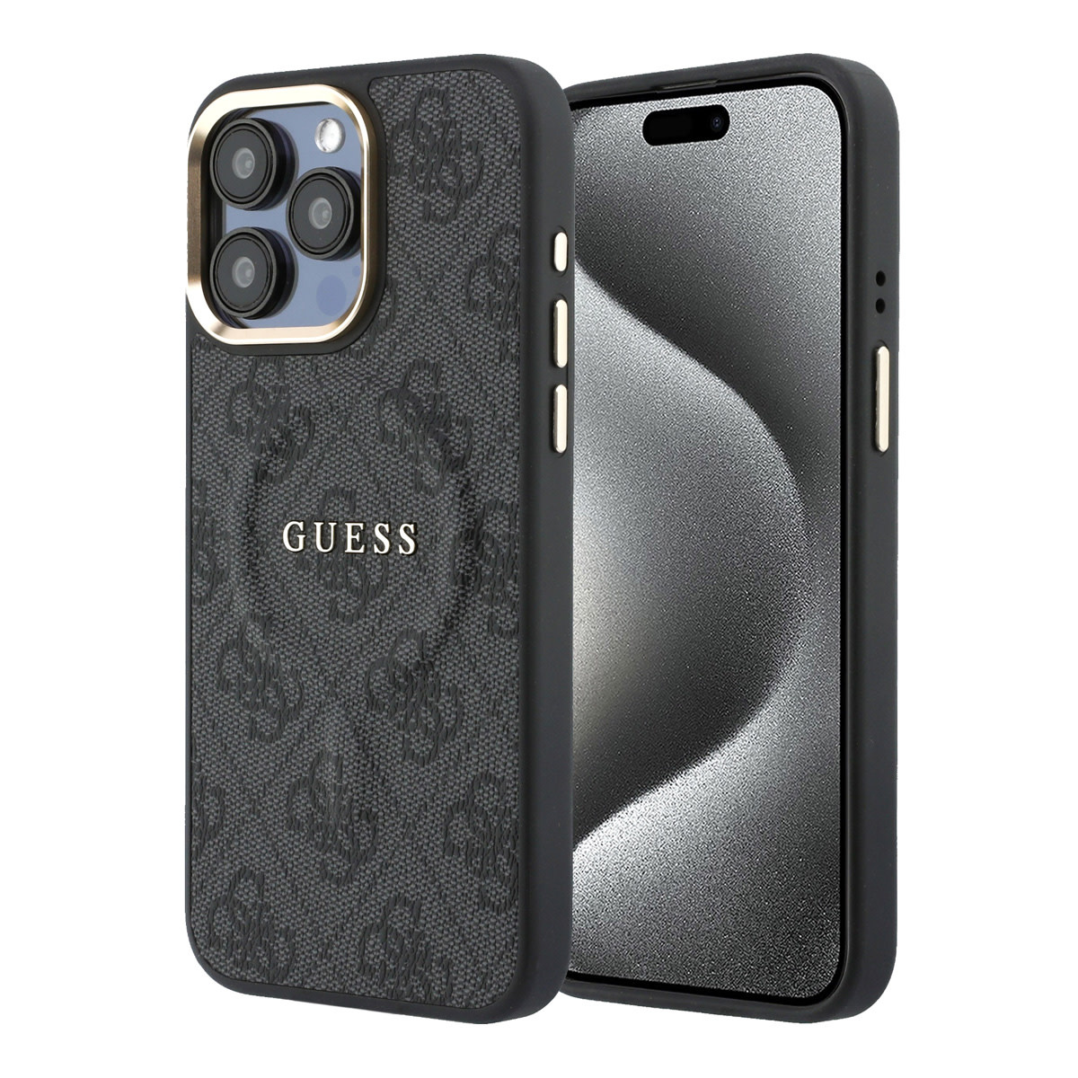 Guess Guess iPhone 15 Pro Max Backcover hoesje - MagSafe 4G With Classic Logo - Zwart