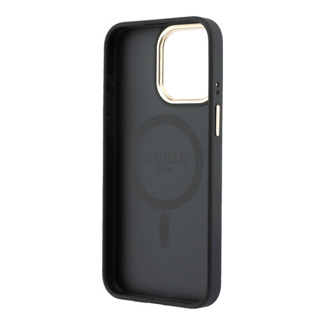 Guess Guess iPhone 15 Pro Max Back cover coque - MagSafe 4G With Classic Logo - Noir Guess Guess iPhone 15 Pro Max Back cover coque - MagSafe 4G With Classic Logo - Noir