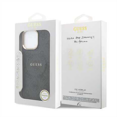 Guess Guess iPhone 15 Pro Max Back cover case - MagSafe 4G With Classic Logo - Black