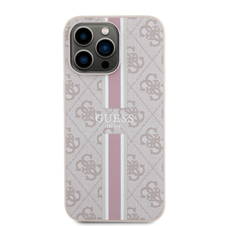 Guess Guess iPhone 15 Pro Max Back cover coque - MagSafe - 4G Printed Stripes - Rose