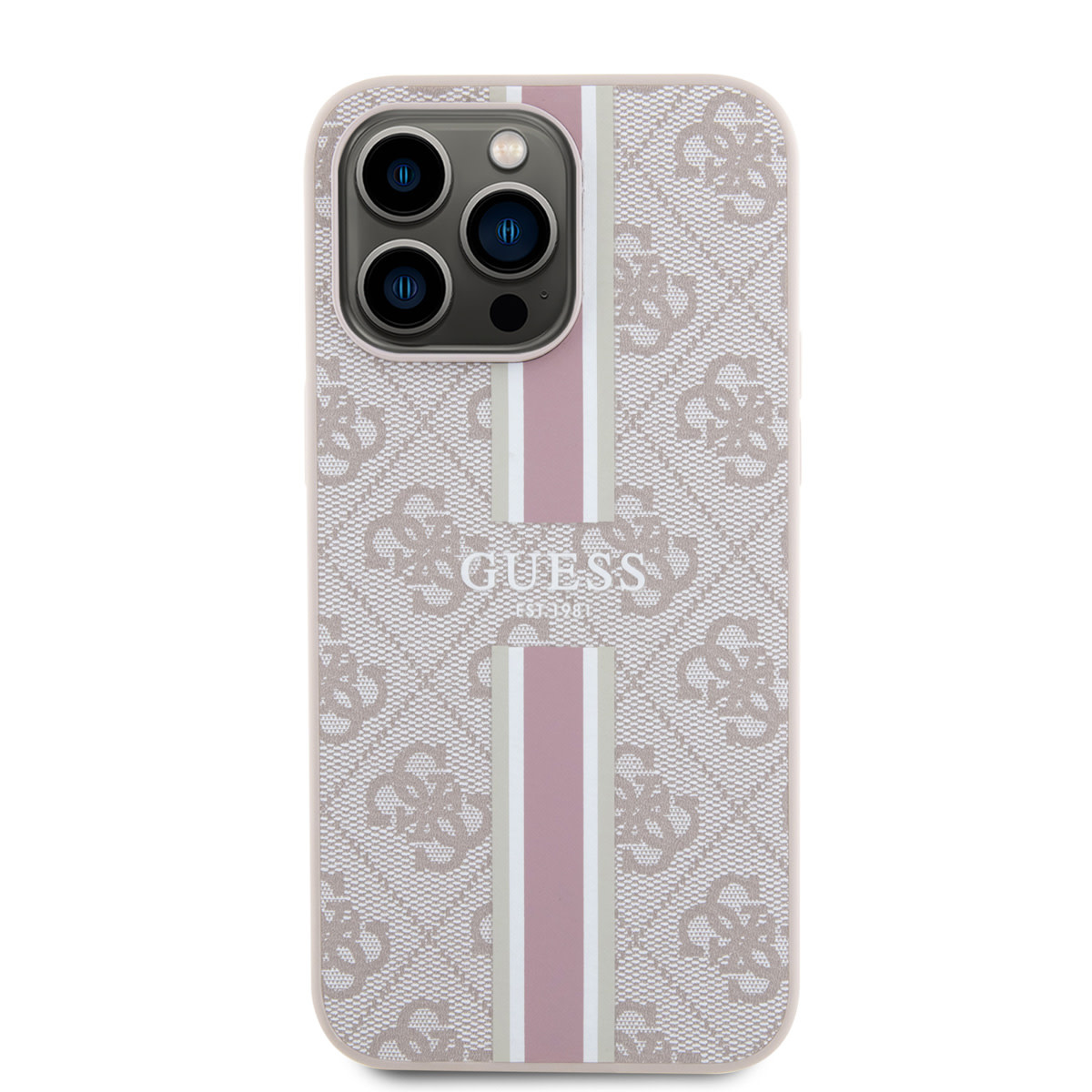 Guess Guess iPhone 15 Pro Max Backcover hoesje - MagSafe - 4G Printed Stripes - Roze, foto 3 van 6