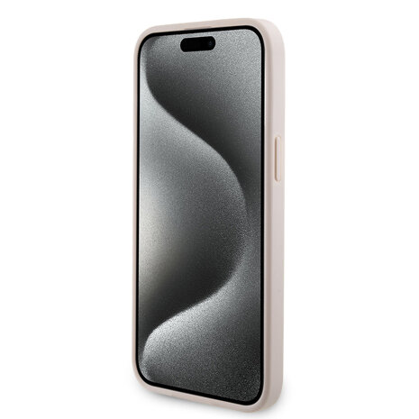 Guess Guess iPhone 15 Pro Max Back cover case - MagSafe - 4G Printed Stripes - Pink