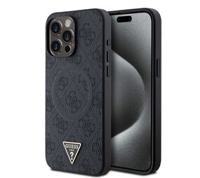 Guess Guess iPhone 15 Pro Max Backcover hoesje - MagSafe - 4G Triangle Logo - Zwart