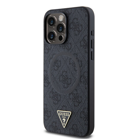 Guess Guess iPhone 15 Pro Max Backcover hoesje - MagSafe - 4G Triangle Logo - Zwart